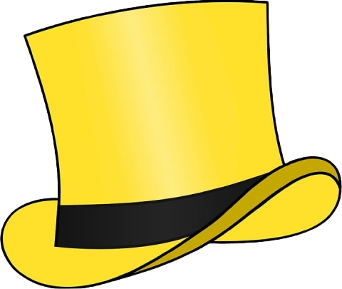Een gele hoed.