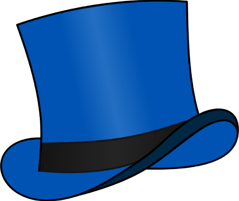 Een blauwe hoed.